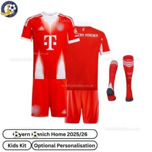 Bay^_^rn Home Kids Football Kit 2025_26 (With Socks)